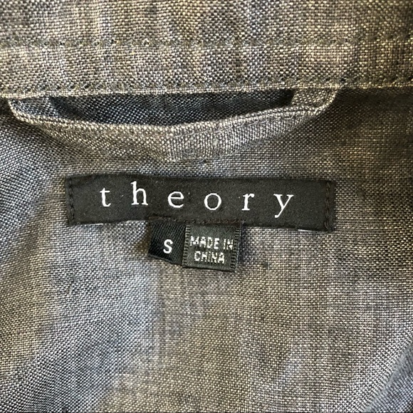 Theory Field Jacket Zippers Linen Grey Small - Picture 9 of 11